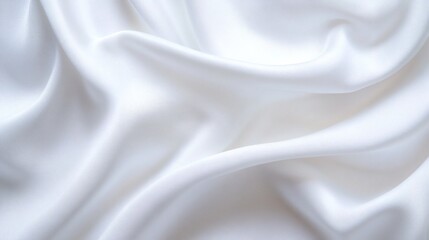 Obraz premium Elegant abstract design with smooth white fabric creating a serene atmosphere of tranquility and softness