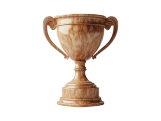 Realistic 3D Trophy Render with Clay Material and Texture