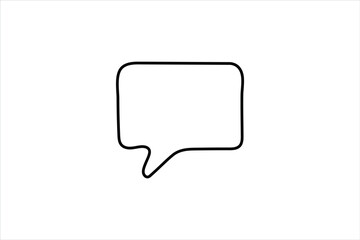 Speech bubble Continuous single Line art design self-drawing style