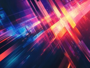 Colorful digital art with a neon glow and blurred lines.