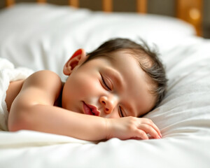 baby sleeping in bed