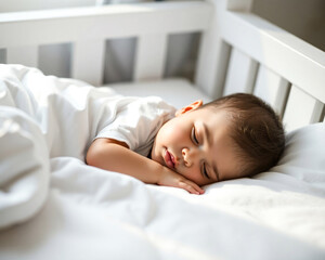 baby sleeping in bed