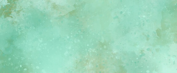 Abstract green tones watercolor textures background.
