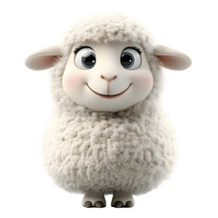3D rendering of a cute sheep cartoon character