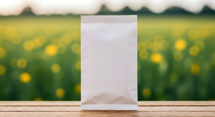 White Plastic Canister agricultural pesticide mockup on Lush Green Grass Field