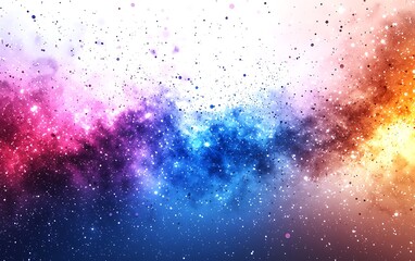 Colorful nebula with vibrant hues, stars, and cosmic dust.