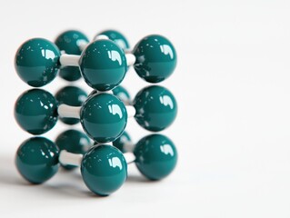 Green Molecular Structure on Light Background with 3D Effect