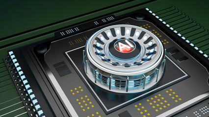 artificial intelligence, ai, cpu, gpu, pc, processor, personal computer, 3d illustration