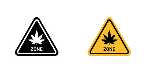 Cannabis zone traffic signs pack for app and web UI designs