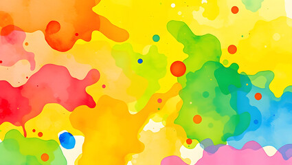 A watercolor splash pattern in vibrant rainbow colors