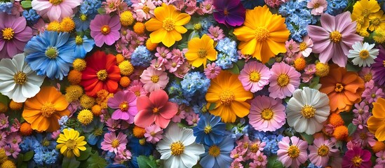 Fototapeta premium Vibrant Floral Tapestry: A Symphony of Colors