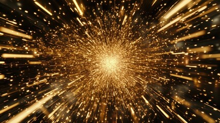 Golden Burst of Light and Energy Effects Background