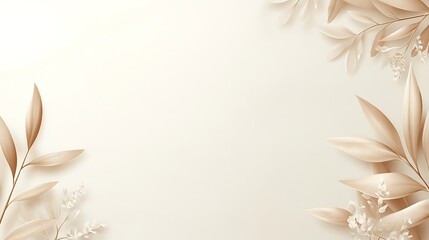 Beige Floral Frame Elegant Botanical Design