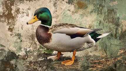 Majestic Mallard Duck in Vintage Style