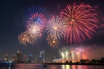fireworks over the river