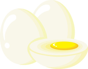 Hard boiled egg halves