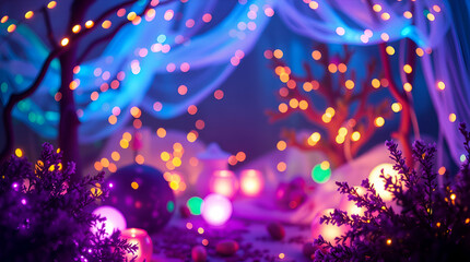 A seasonal mockup featuring bioluminescent colors and ethereal spiritual vibes a light aura and mystical feeling are created with natural light effects and vibrant glows