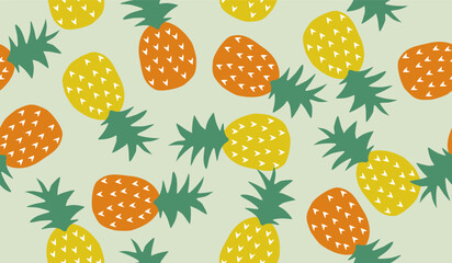 Cute pineapple fruits pattern background vector design