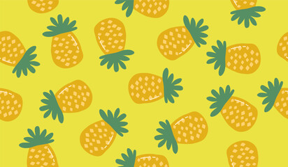 Cute pineapple fruits pattern background vector design