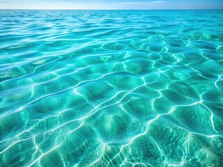 Obraz premium Minimalist underwater scene: cool turquoise water, rippling surface, serene texture.