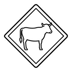cow crossing sign