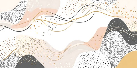 Abstract pastel wave design, confetti backdrop, website banner.