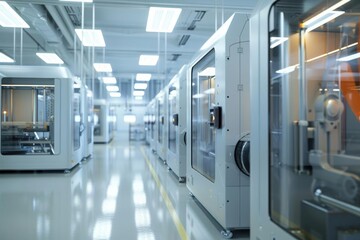 Naklejka premium A modern industrial facility with advanced machinery and equipment for manufacturing processes.