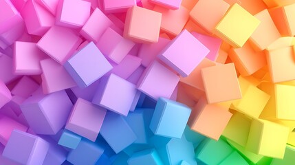 Obraz premium Colorful pastel rainbow cubes background.