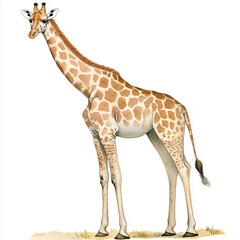 Obraz premium Watercolour clipart of a giraffe on white background