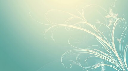 Elegant Cream Floral Design on Teal Background