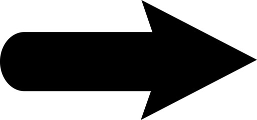 Black on white horizontal right arrow