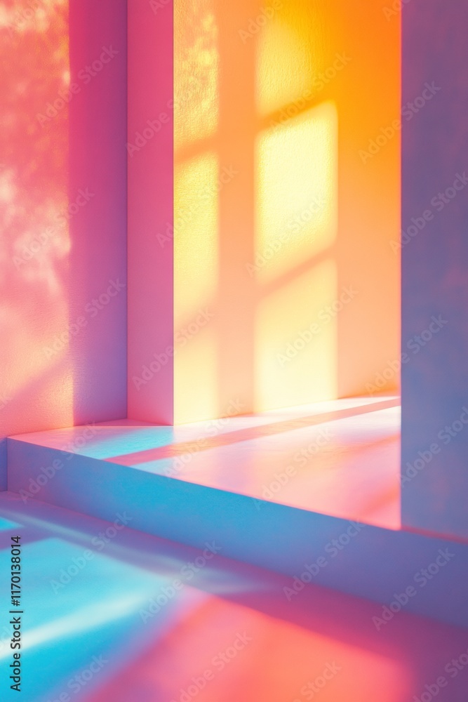 Poster dreamy abstract pastel frames overlap in gradient light and shadows