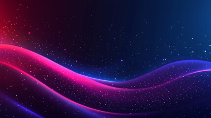 Obraz premium Abstract Neon Waves with Glowing Particles Background