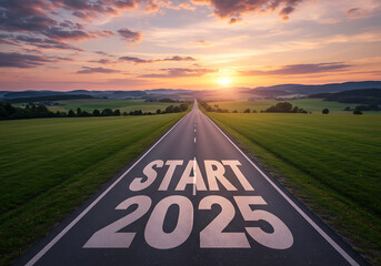 2025 도로 시작 새해 출발 2025년 스타트 start 을사년 뱀띠 해피뉴이어 텍스트...