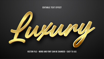 Gold editable text effect, luxury text style