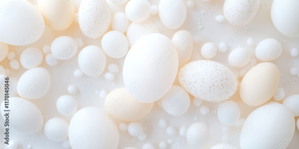 Aufkleber dreamy bokeh easter eggs with soft glow in springtime pastels