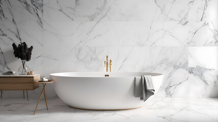 Close-up of a guide to transforming walls with the timeless charm and versatility of marble stone texture-inspired tiles background decorated.