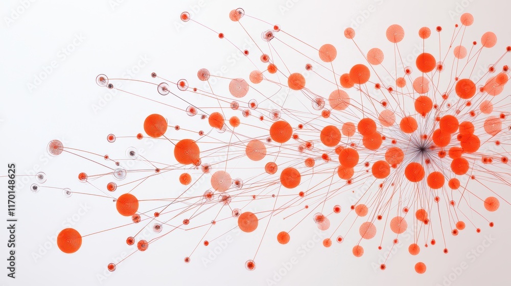 Poster abstract streams of data flowing through a network of interconnected nodes, representing the vastnes
