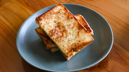 Roti Bakar Selai Srikaya, toasted brioche loaf with kaya jam

