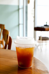  Iced Americano Coffee with plastic cup
