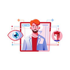 A flat illustration of a person id verification process
