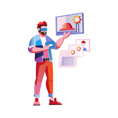 A flat illustration of ar technology 

