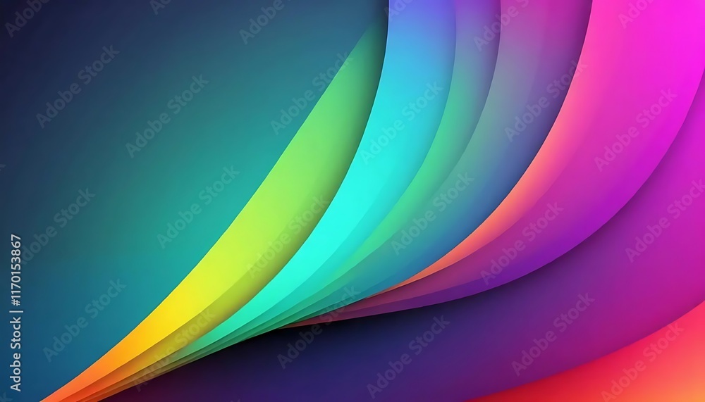 Poster Abstract Colorful Waves Gradient Background Design