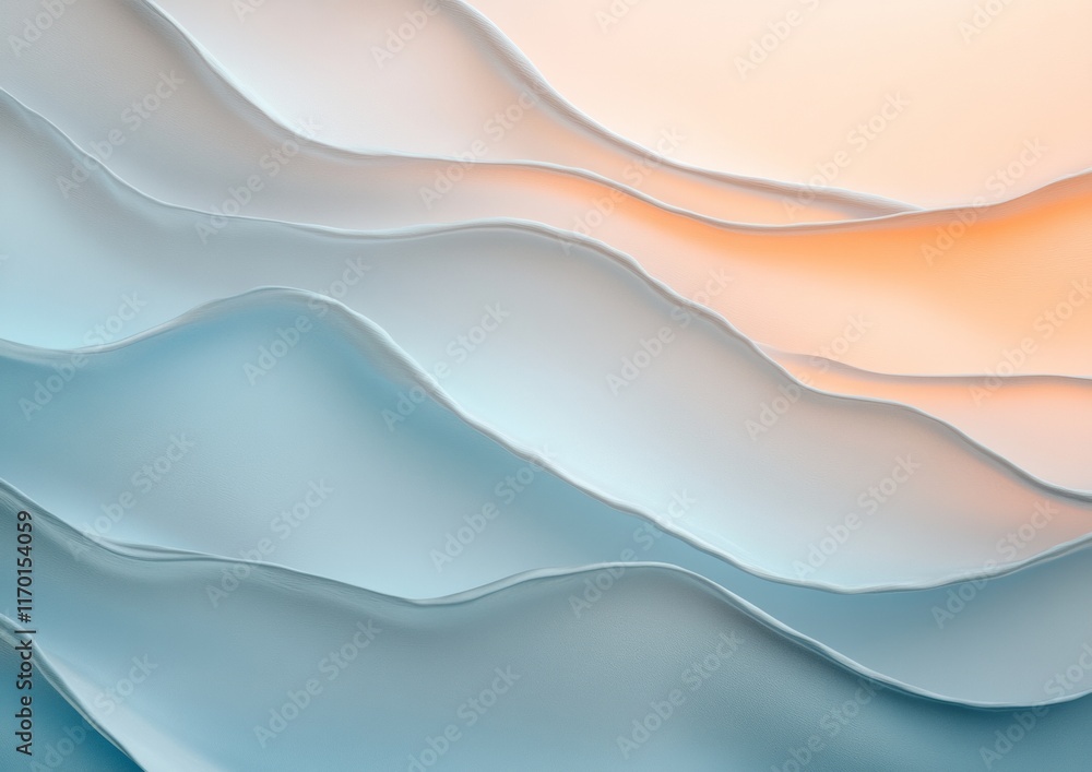 Aufkleber abstract ocean wave patterns in soft pastel colors