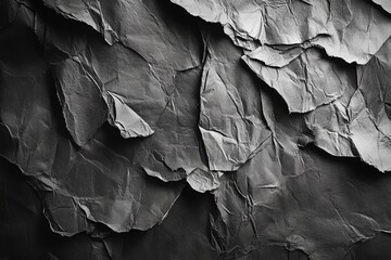 Black and white background crumpled aluminum foil texture