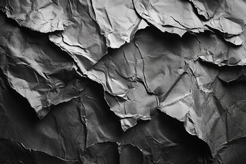 Black and white background crumpled aluminum foil texture