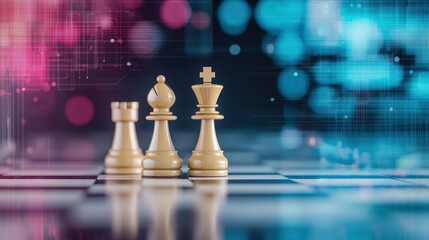 A conceptual image of a chessboard with AI and hacker pieces facing off, representing the ongoing battle between cybersecurity professionals and malicious actors leveraging AI.