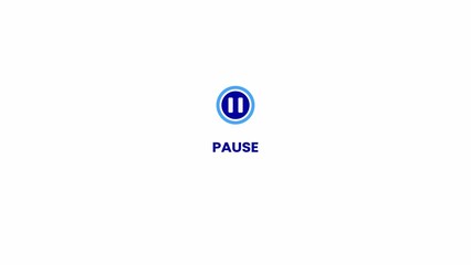 pause button in circle, video pose or play button sign. simple logotype illustration background.
