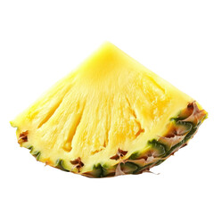 Fresh Pineapple Slice Isolated on White Background for Culinary Use