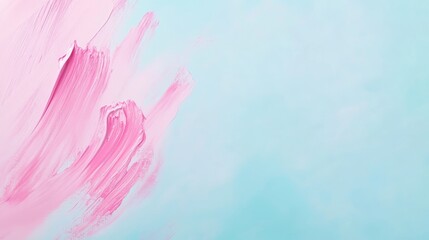 Obraz premium Abstract pastel pink color paint with pastel blue background Fluid composition with copy space Minimal natural luxury